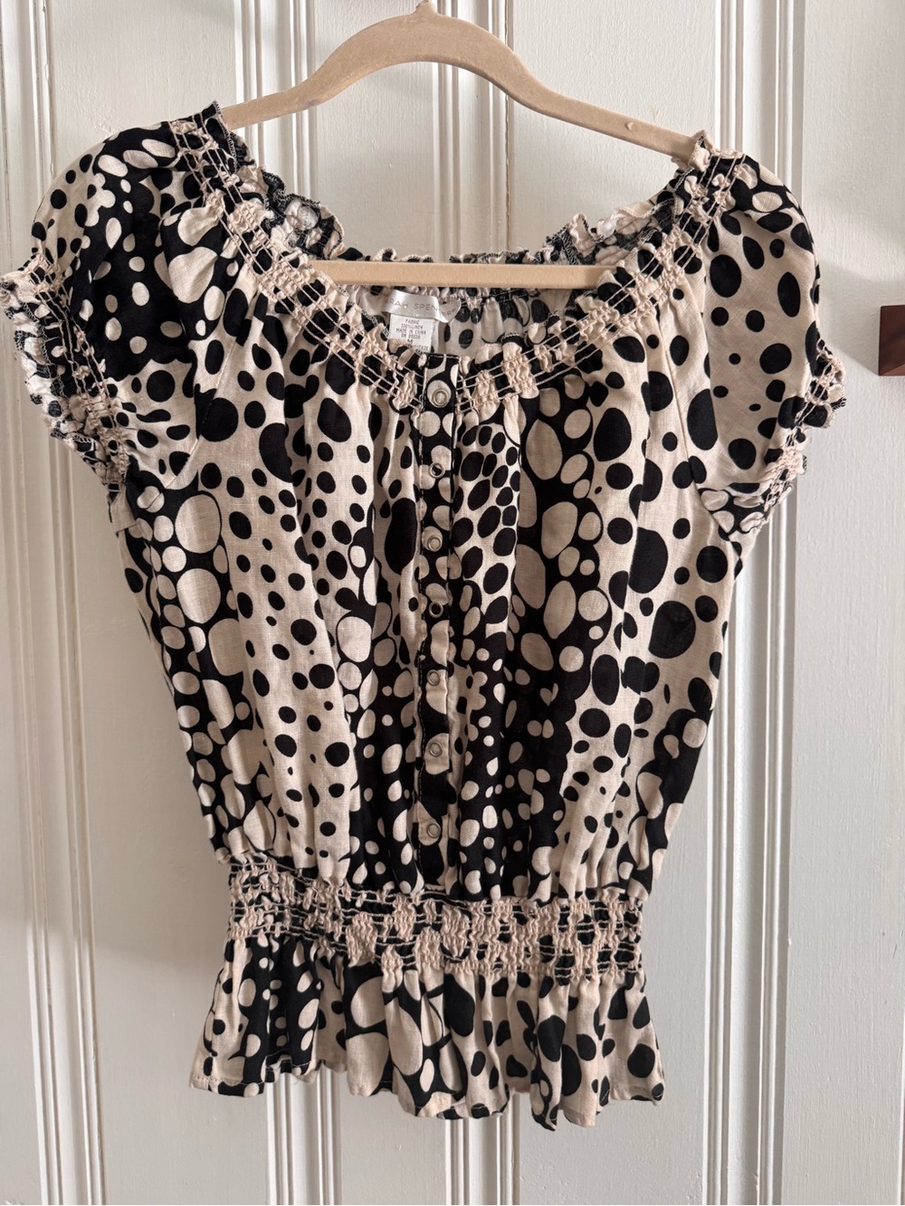 Sarah Spencer Black and Cream Polka Dot Blouse